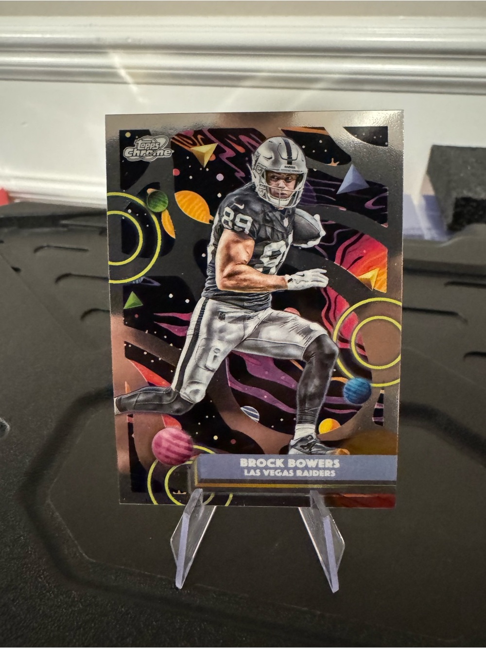 🔥 2025 Brock Bowers Topps Chrome Cosmic Card. #brockbowers #raiders